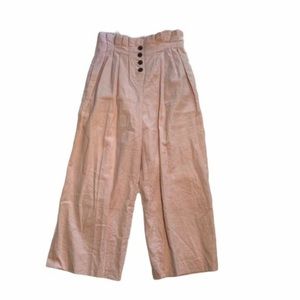 Topshop Linen Button Fly High Waisted Linen Pants